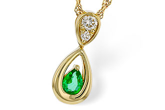 H329-12872: NECKLACE .10 EMERALD .16 TGW (4x3 EMER)