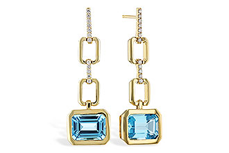 H329-13744: EARRINGS 3.20 BLUE TOPAZ 3.32 TGW (8x6MM BT)