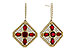 H329-13753: EARRINGS .99 TW RUBY 1.42 TGW