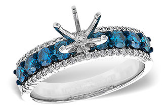 H329-13790: LDS SEMI DIA RG .72 BLUE DIAS .92 TW