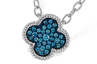 H329-13799: NECKLACE .33 TW BLUE DIAMONDS