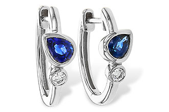 H329-13817: EARRINGS .51 SAPPHIRE .57 TGW