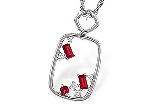 H329-14681: NECKLACE .33 TW RUBY .44 TGW