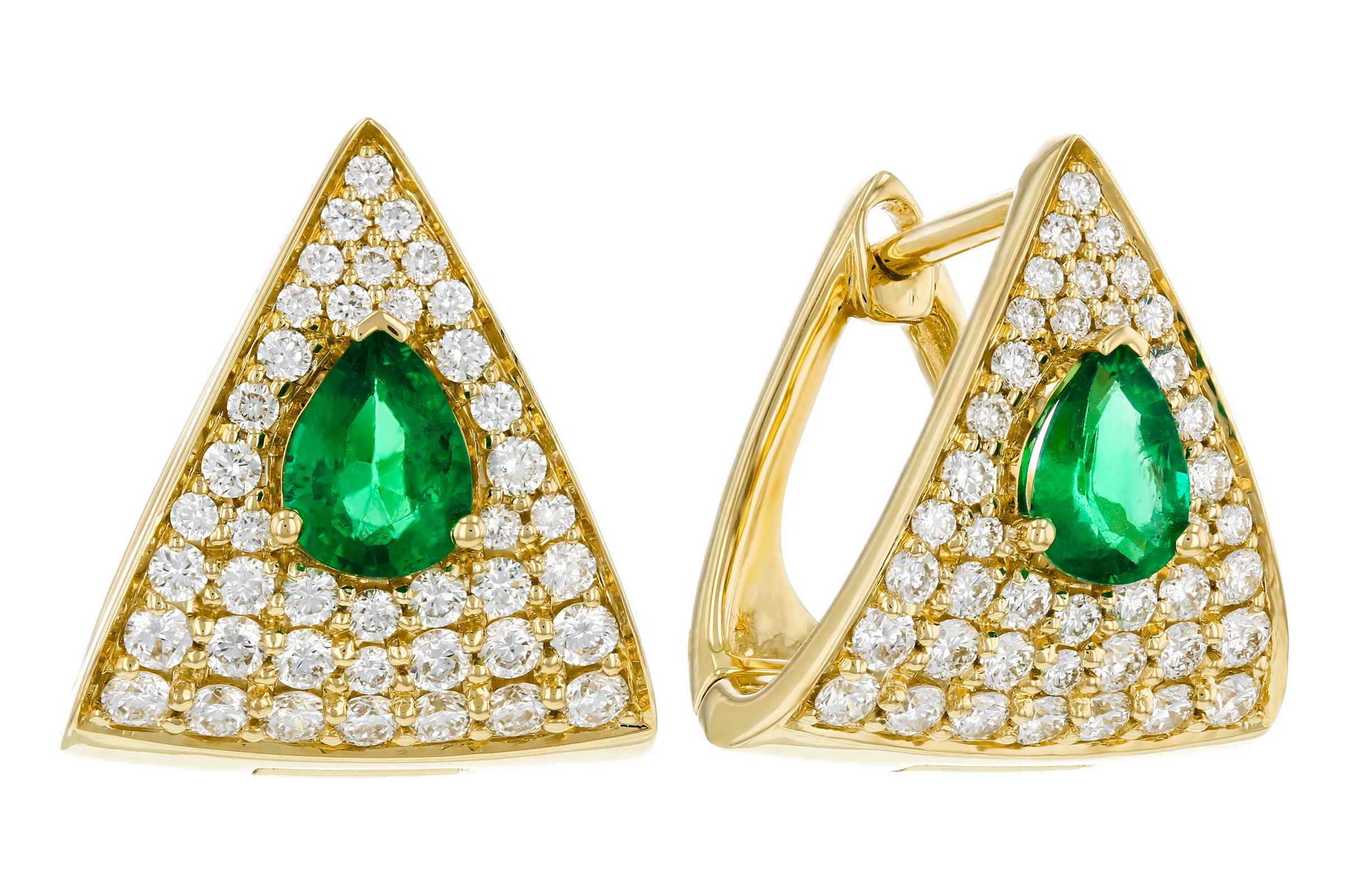 H330-01999: EARRINGS .45 TW EMERALD 1.00 TGW (5x4MM EM)