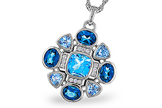 K329-11917: NECKLACE 3.19 TW BLUE TOPAZ 3.25 TGW