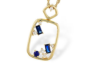 K329-14681: NECKLACE .35 TW SAPPHIRE .46 TGW
