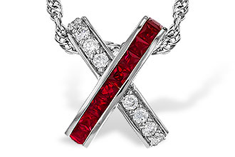 K329-17390: NECKLACE .53 TW RUBY .70 TGW