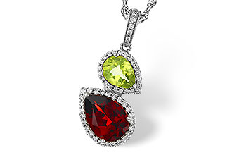 K329-17408: NECKLACE 2.74 SEMI-PREC (GAR,PER) 2.95 TGW