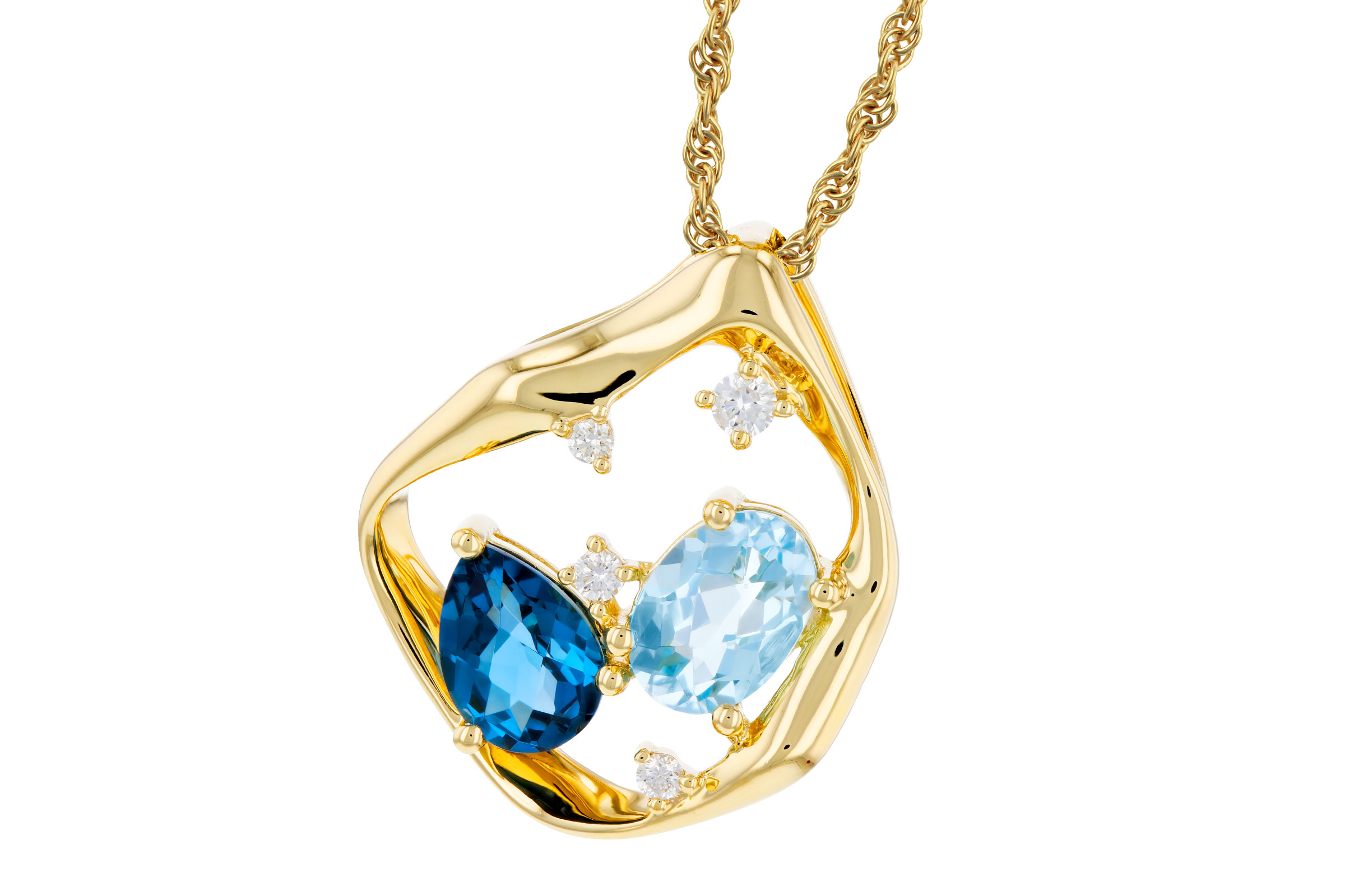 K330-02835: NECKLACE 1.60 TW BLUE TOPAZ 1.67 TGW (7x5MM BT)