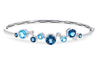 L328-18308: BANGLE 3.95 TW BLUE TOPAZ 4.06 TGW