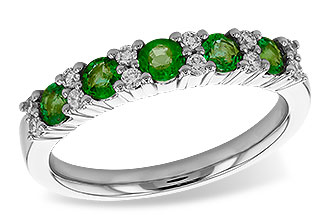 L328-25617: LDS WED RG .55 EMERALD .72 TGW