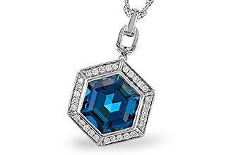 L329-11053: NECK 3.40 LONDON BLUE TOPAZ 3.55 TGW (9MM LBT)