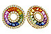 L329-11944: EARRINGS 2.10 MULTI-COLOR SAPP 2.37 TGW