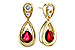 L329-11953: EARRINGS .40 RUBY .52 TGW (4x3 RUBY)