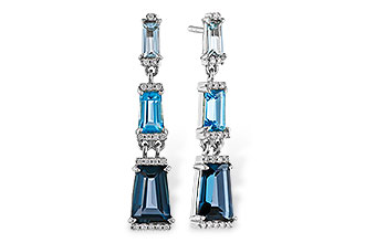 L329-12853: EARRINGS 2.55 BLUE TOPAZ 2.62 TGW