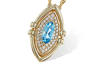 L329-17390: NECKLACE .54 BLUE TOPAZ .70 TGW (8x4MM BT)