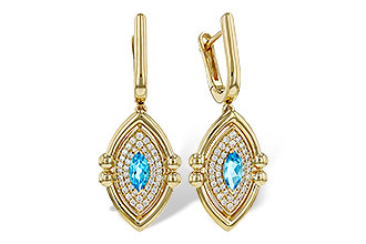 L330-00144: EARRINGS .50 TW BLUE TOPAZ .78 TGW (6x3MM BT)