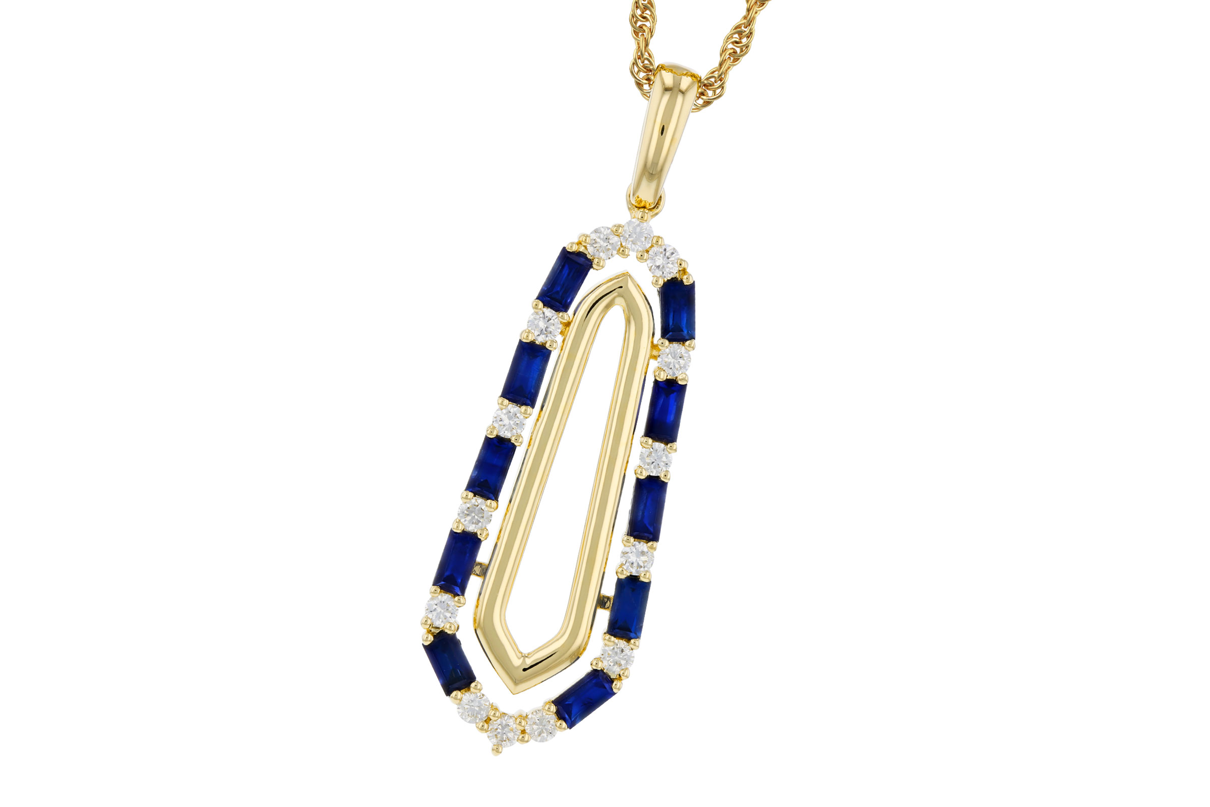 L330-02871: NECKLACE .74 TW SAPPHIRE .94 TGW