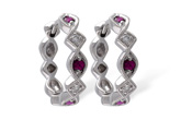 M055-45553: EARRINGS .20 RUBY .25 TGW