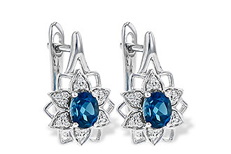 M243-70108: EARR .76 BLUE TOPAZ .89 TGW