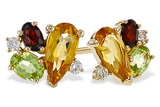 M329-11944: EARRINGS .66 SEMI PREC (CIT,PER,GAR) .70 TGW