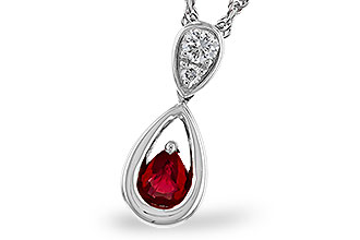 M329-11953: NECKLACE .20 RUBY .26 TGW (4x3 RUBY)