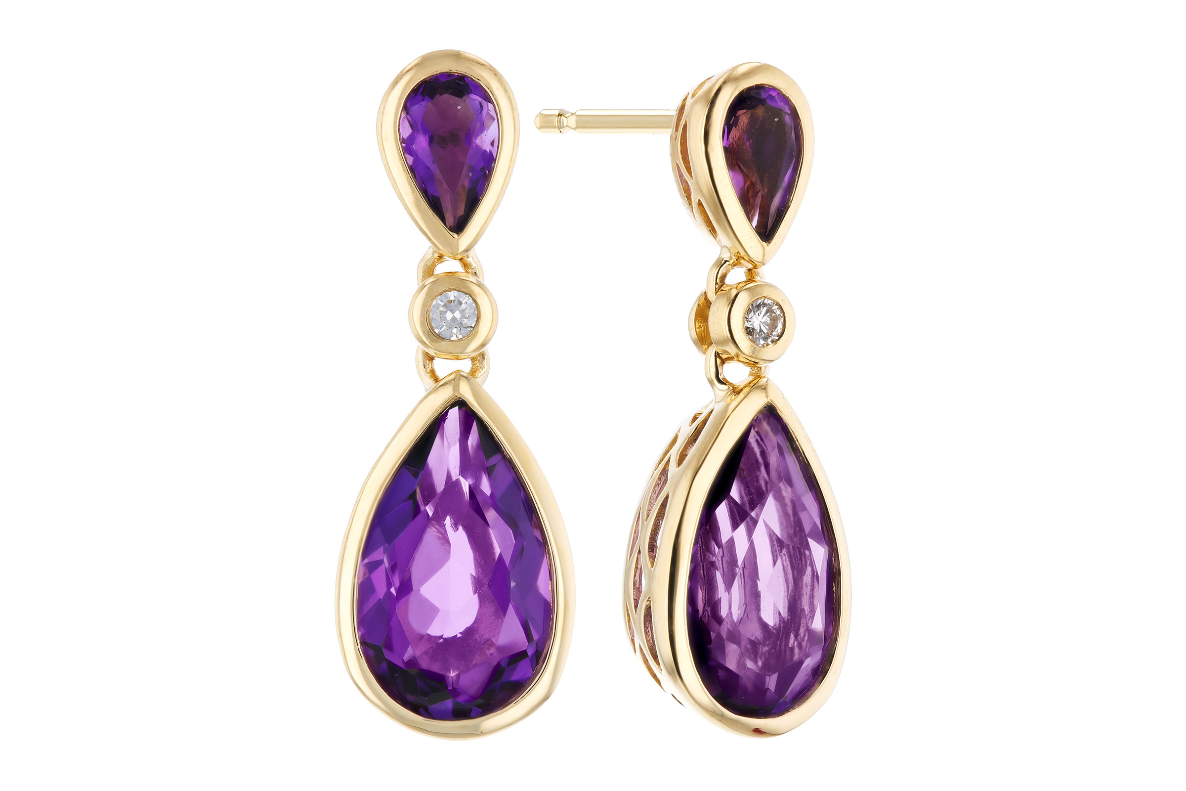 M330-02826: EARRINGS 2.80 TW AMETHYST 2.84 TGW